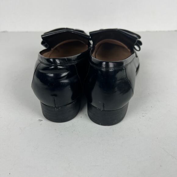 Pour La Victoire Tegan Kilted Loafers Black Leather Bow Detail Sz 6.5 - Picture 9 of 10